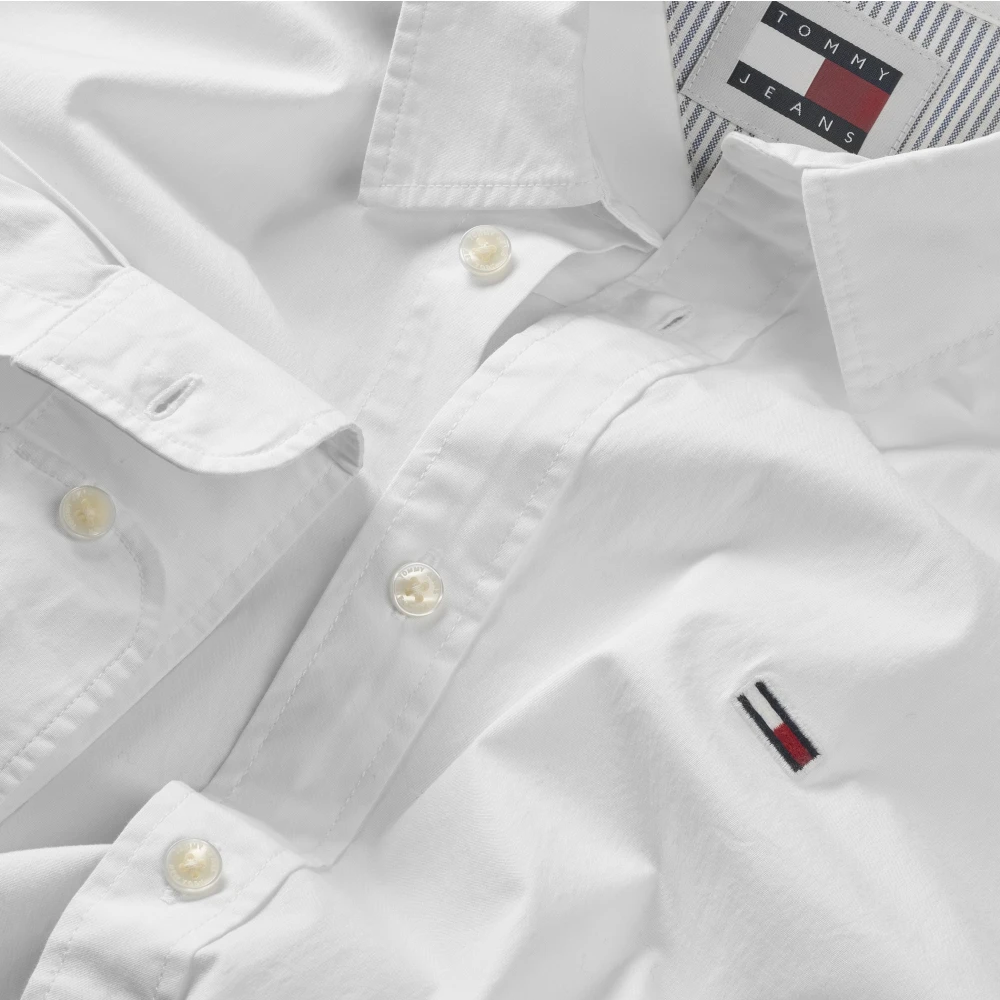 Tommy Jeans Witte Casual Shirt met YBR Print White Heren
