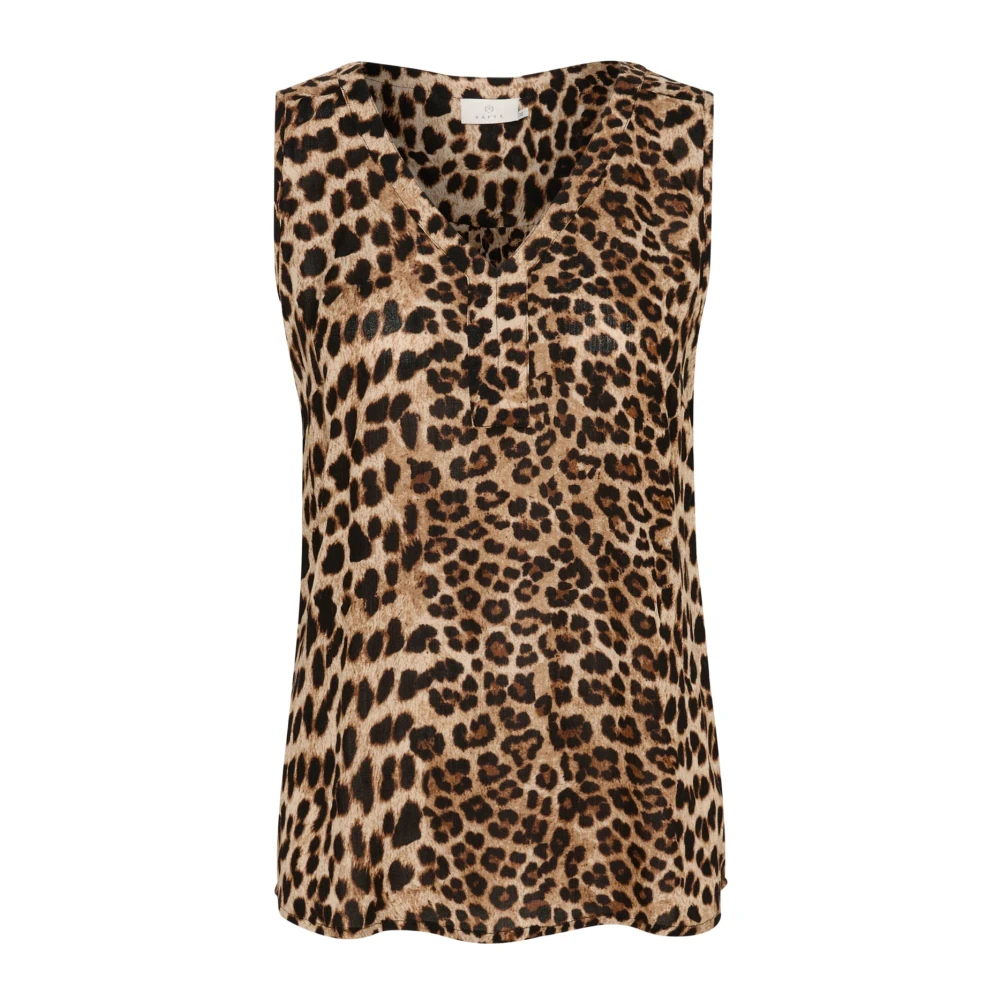 Kaffe Donna Beige Canottiera Con Stampa Da Amber - Immagine 2