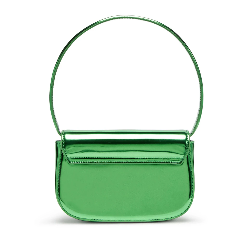 Diesel Monogram Leren Schoudertas met Klep Green Dames