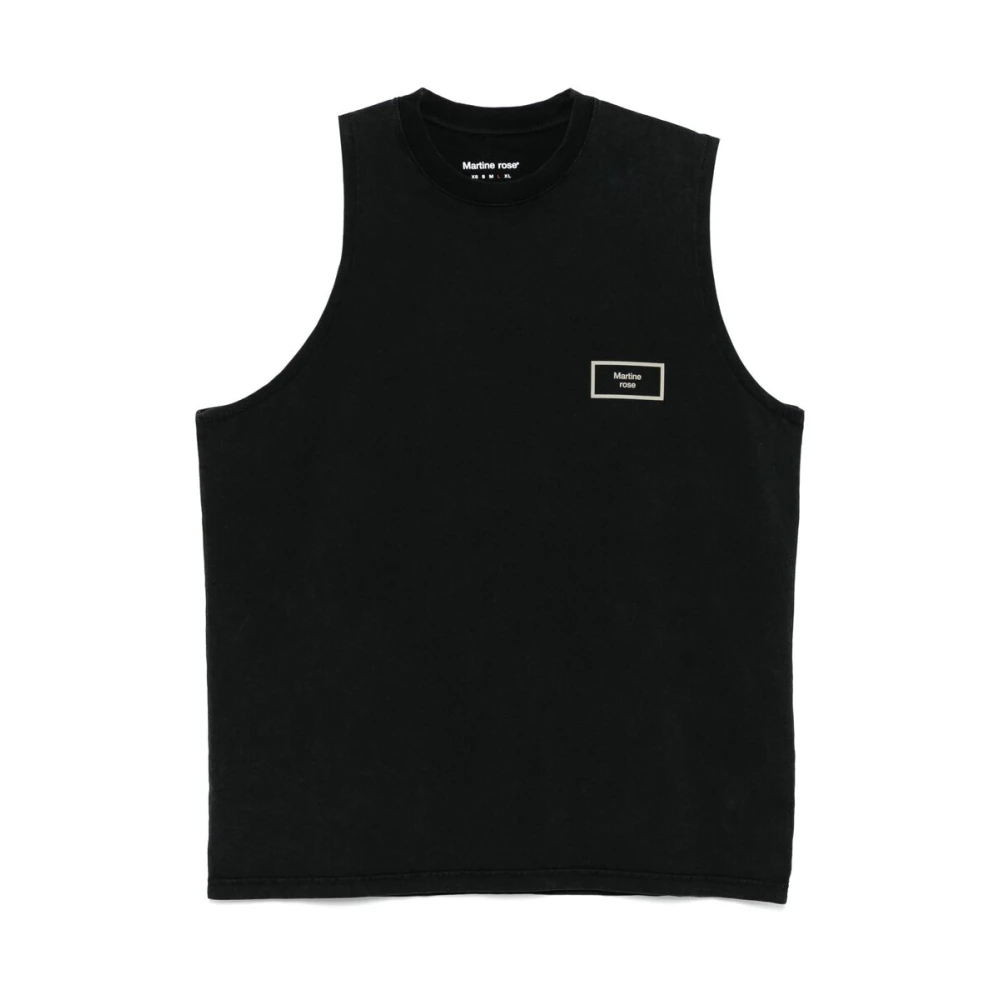 Martine Rose Zwarte Mouwloze Crew Neck T-shirt Black Heren
