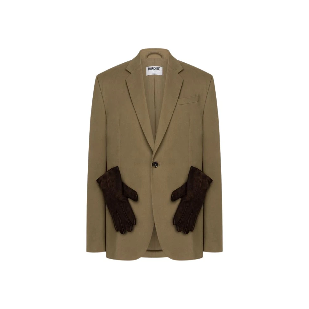 Moschino Men's Brown Cotton Diagonal Jacket