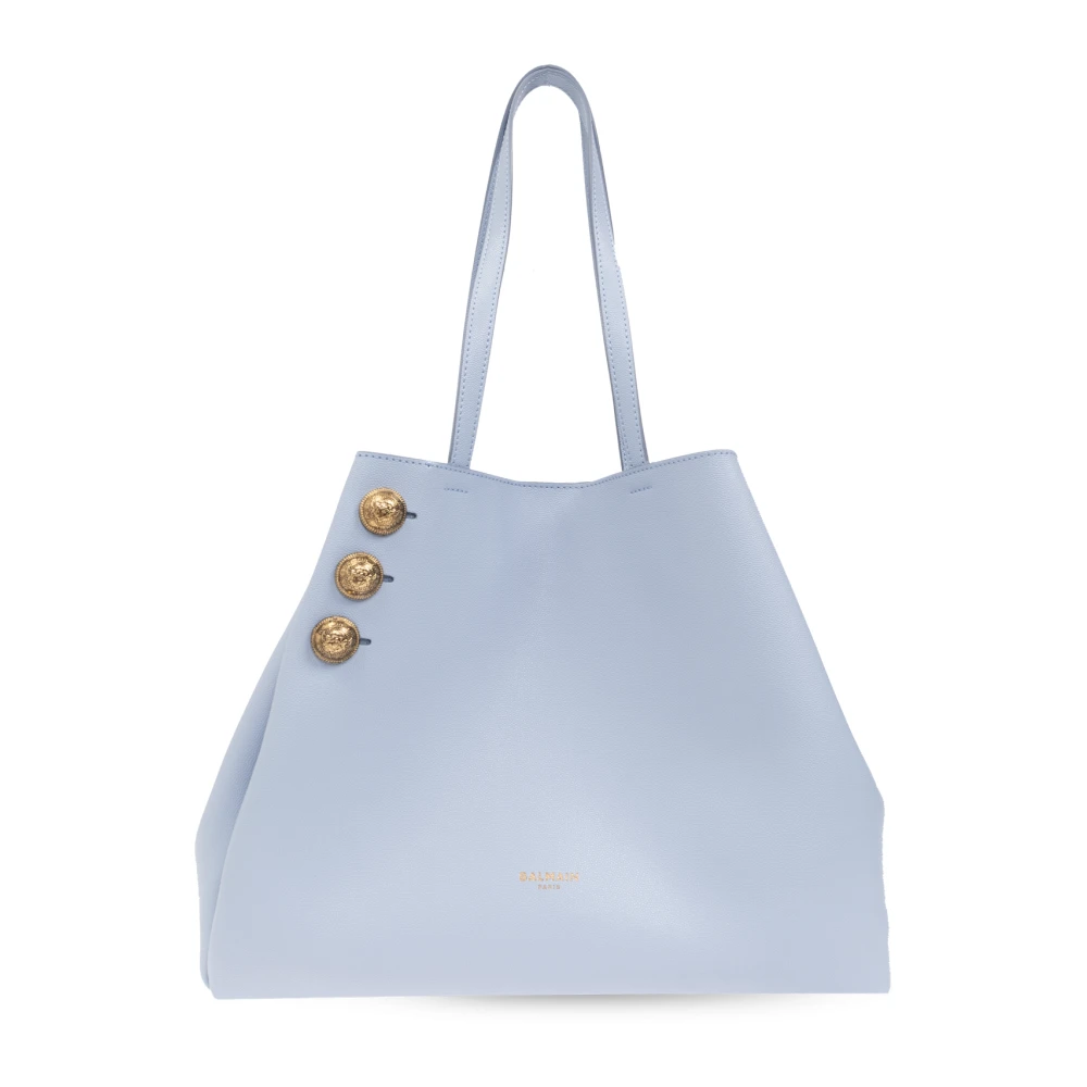 Balmain Embleme Shopper Bag Blue, Dam