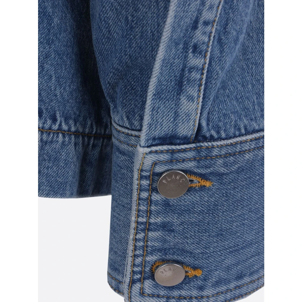 Plan C Oversized Denim Jas met Metalen Knopen Blue Dames