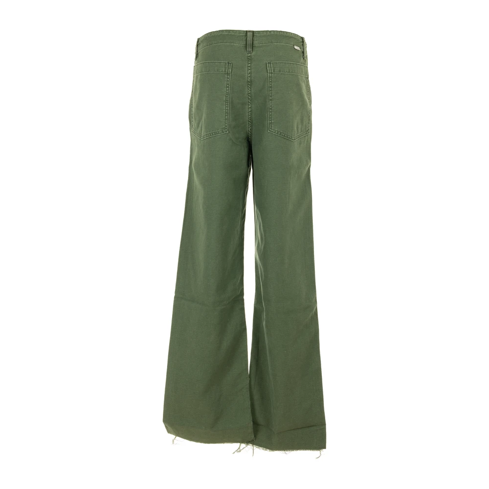 Mother Wide Trousers Green Dames