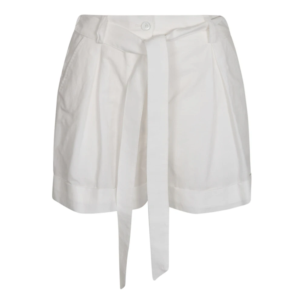 Hvid Brillante Shorts med Tekstureret Finish