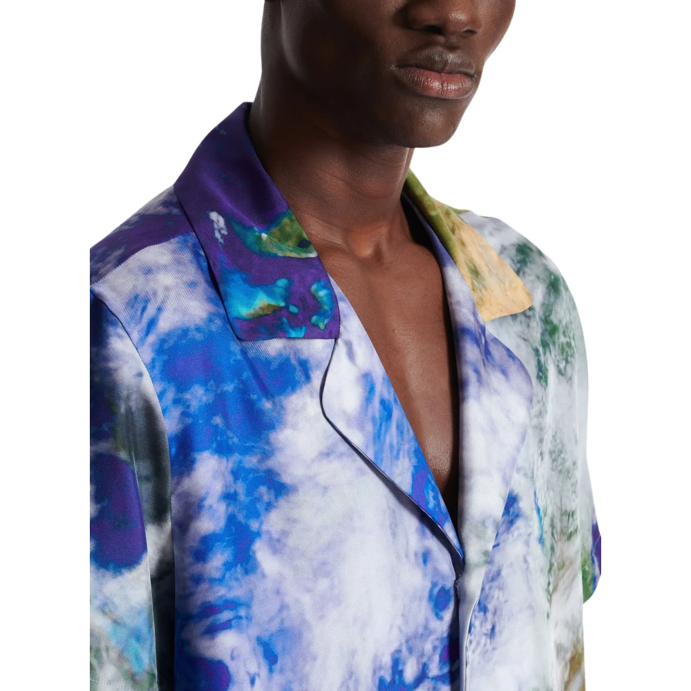 Balmain Pyjamashirt met aardprint Multicolor Heren