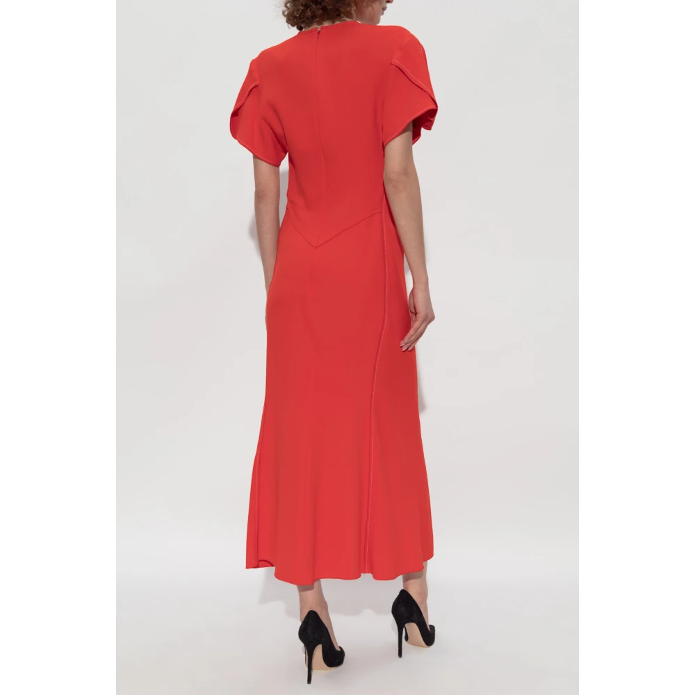 Victoria Beckham Jurk met korte mouwen Red Dames
