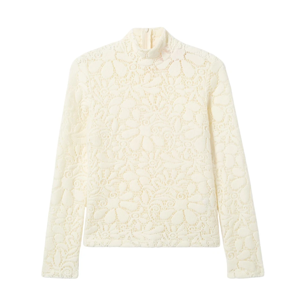 La Doublej Beige Lacey Turtleneck - Female - Blouses - Xs - Blouses & Shirts