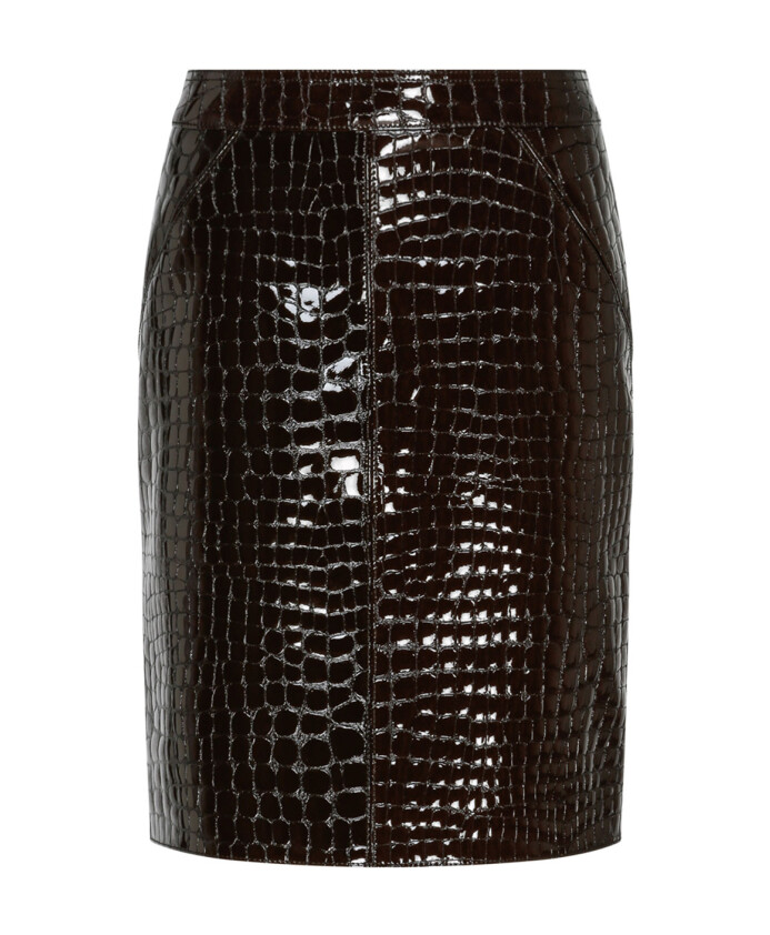 donkere-chocolade-glanzende-croco-rok