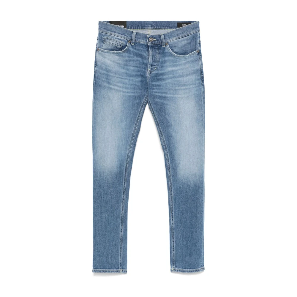Dondup Blauwe Broek met Whiskering Effect Blue Heren