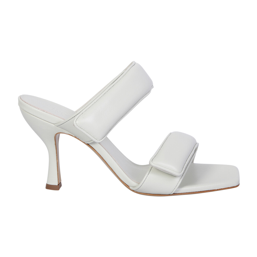 サンダル・ミュール Gia Borghini White Leather Sandals Gia 3 padded leather slides in white - Gia Borghini | Mytheresa