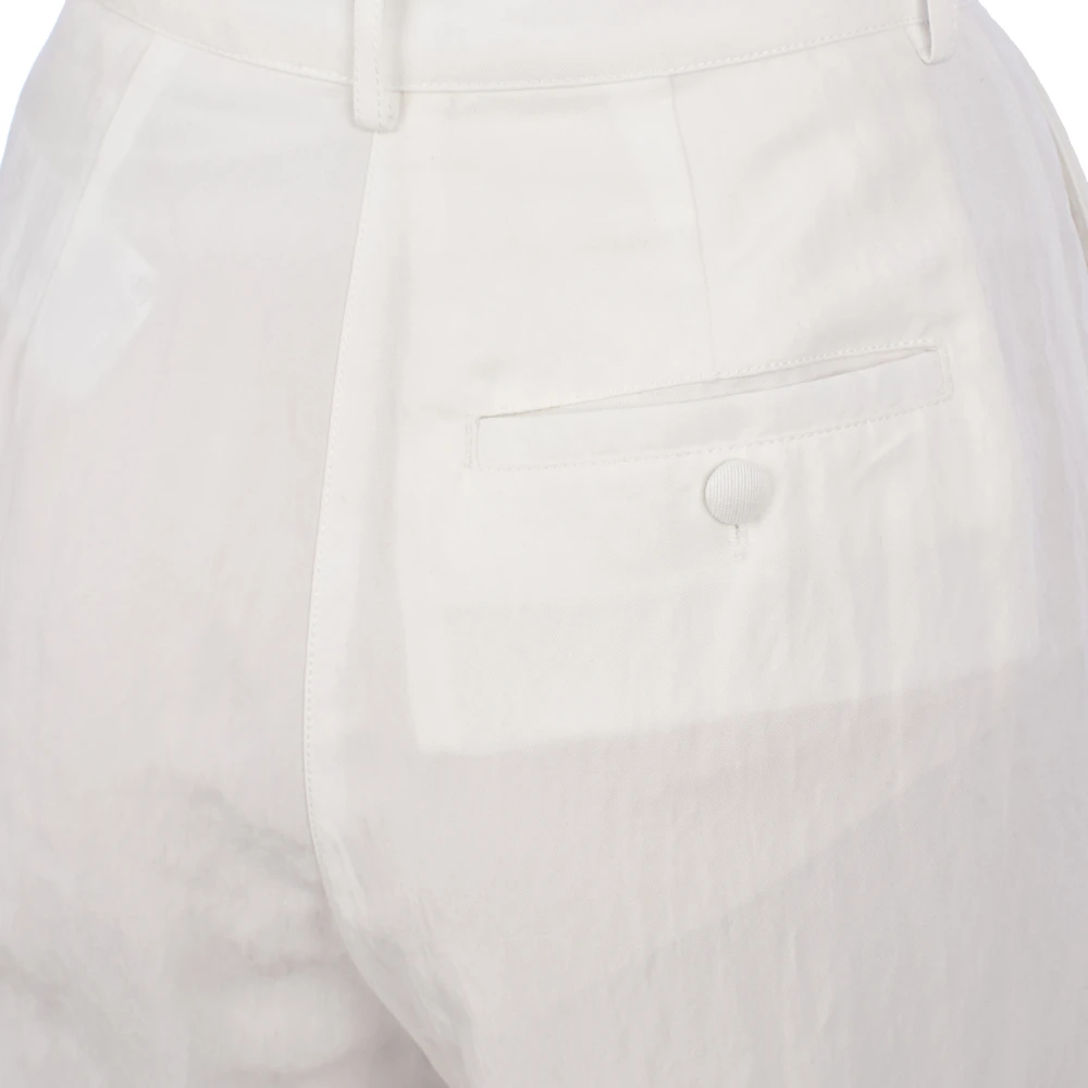 Emporio Armani Elegante Wijde Palazzo Broek White Dames