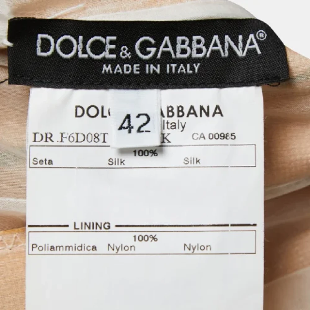 Dolce & Gabbana Pre-owned Canvas dresses Beige Dames