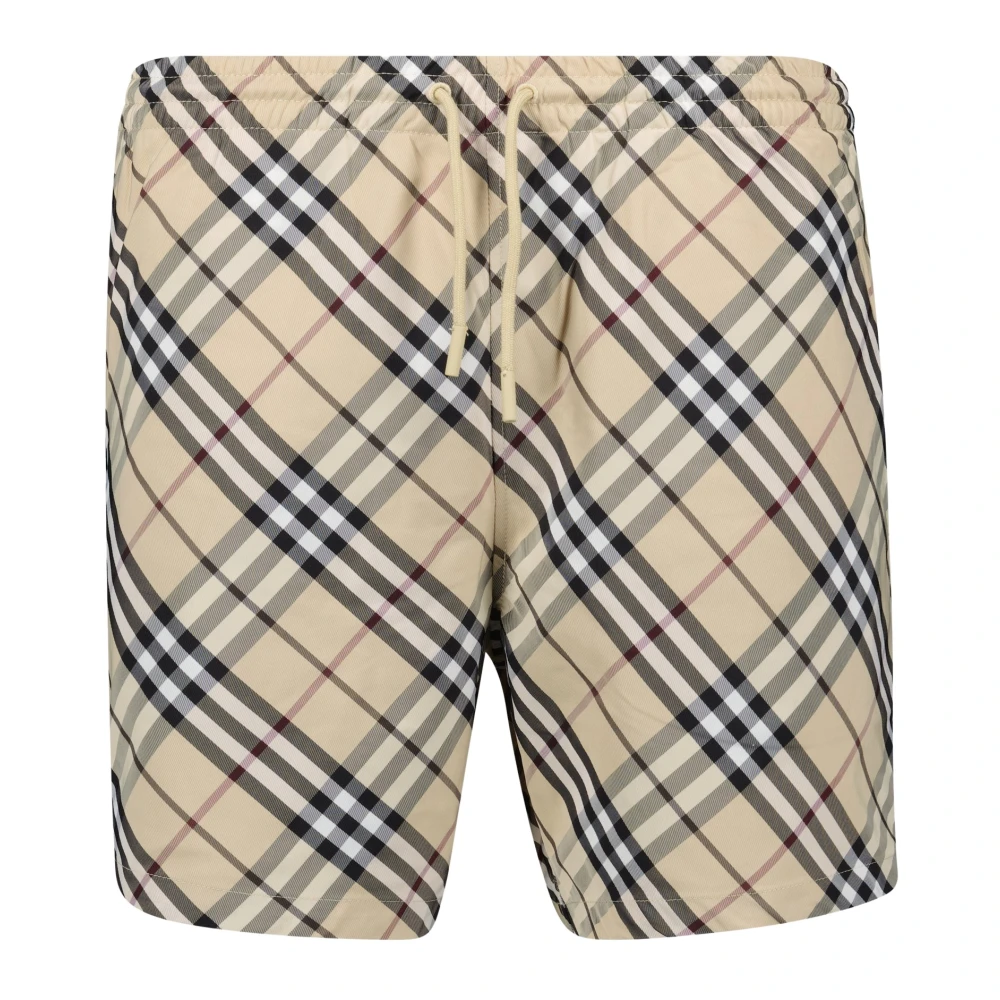 Burberry Geruite zwemshorts Lente-Zomer 2025 Beige Heren