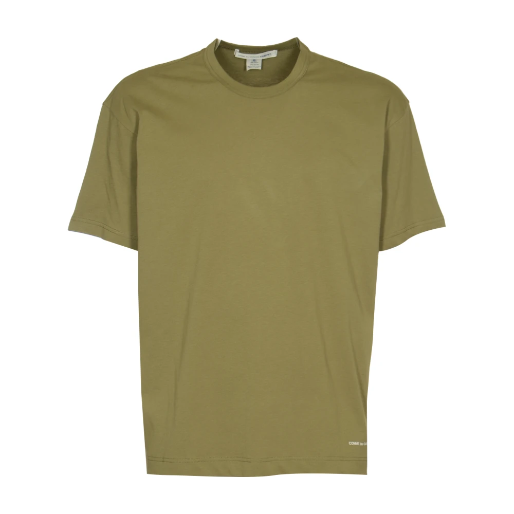 Comme des Garçons Logo-print katoenen T-shirt in Kaki Green Heren