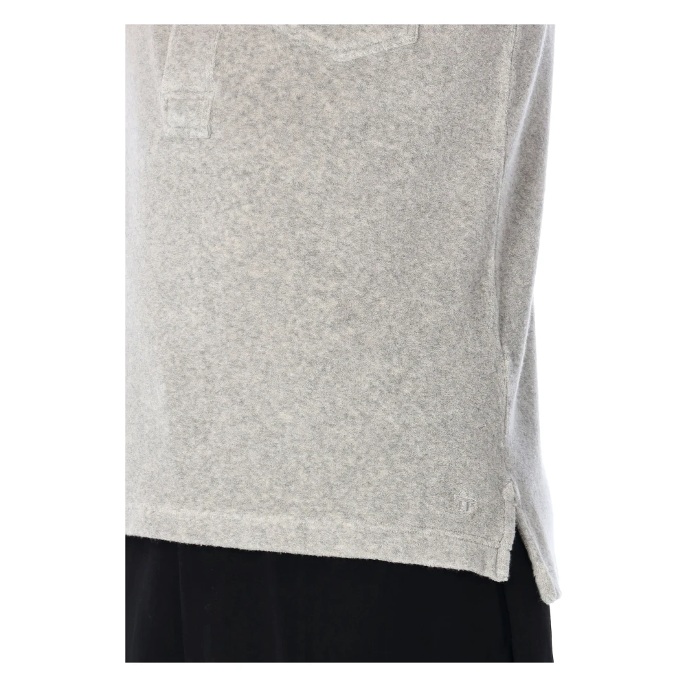 Tom Ford Luxe Toweling Polo Shirt Gray Heren