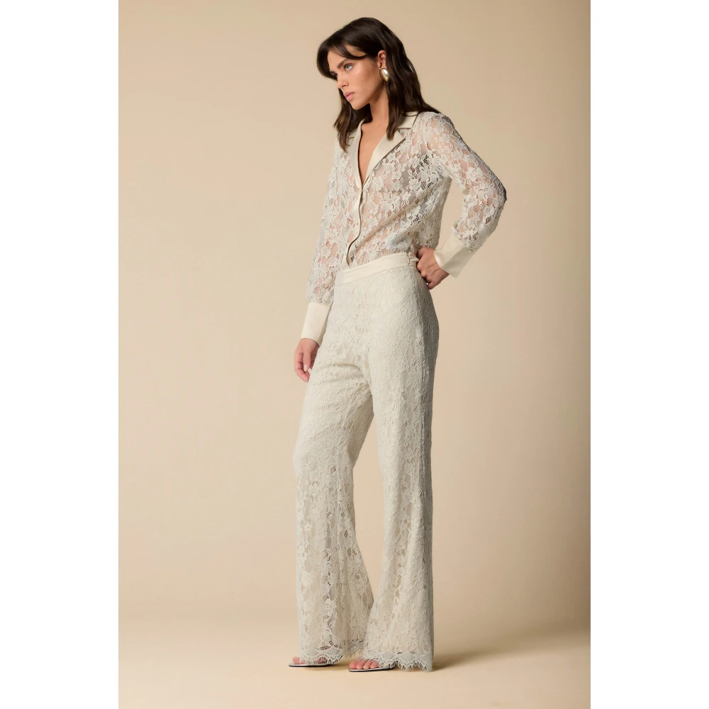 Kocca Kanten Rits Rechte Pijp Broek White Dames
