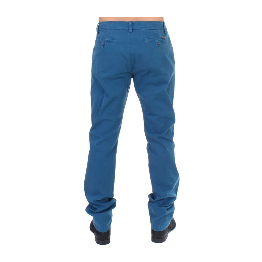Gianfranco Ferré Elegante katoenen chino's in blauw Blue Heren