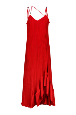 red-pleated-long-dress-with-straps