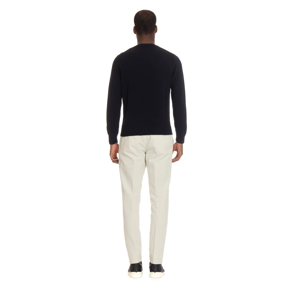 Drumohr Blauwe Katoenen Crewneck Sweater Blue Heren