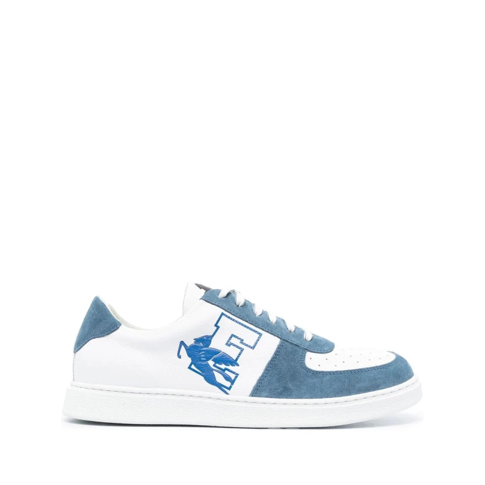 Etro Blauwe Leren Casual Sneakers Heren Schoenen