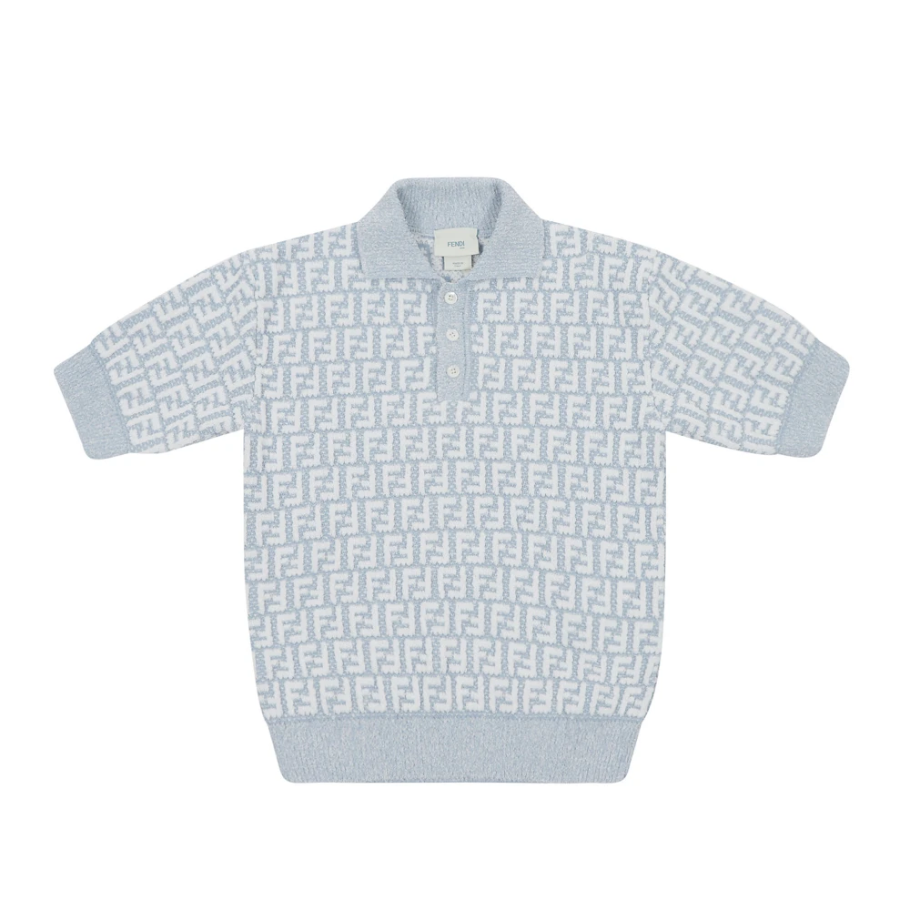 Fendi Boys Blue T-Shirt, Kids Short Sleeve T-Shirts, 12 Y, Kids