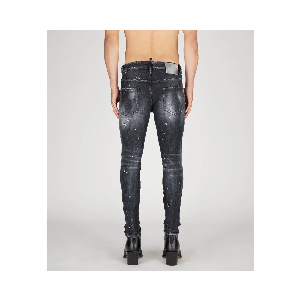 Dsquared2 Zwarte Gescheurde Skinny Jeans Black Heren