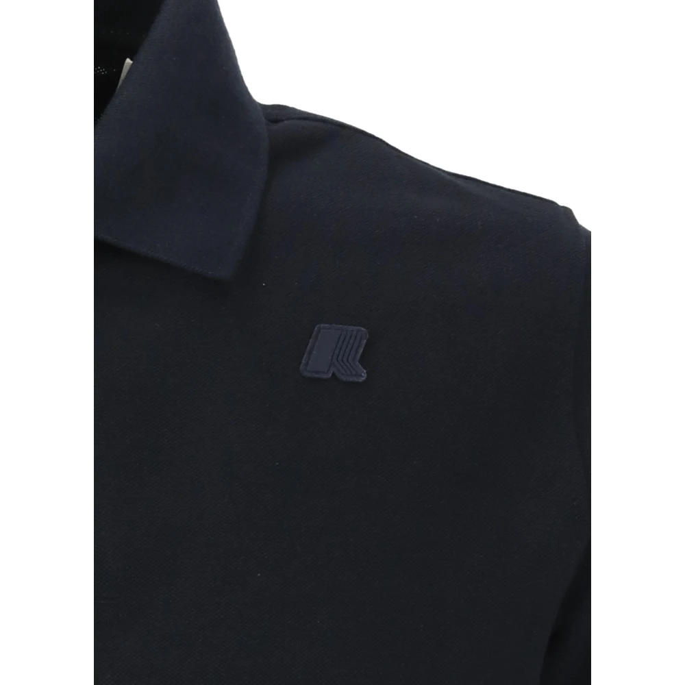 K-way Blauw Polo Shirt met Logo Patch Blue Heren