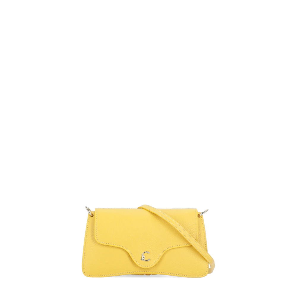 Coccinelle Women's Yellow Pebbled Leather Handbag For Woman