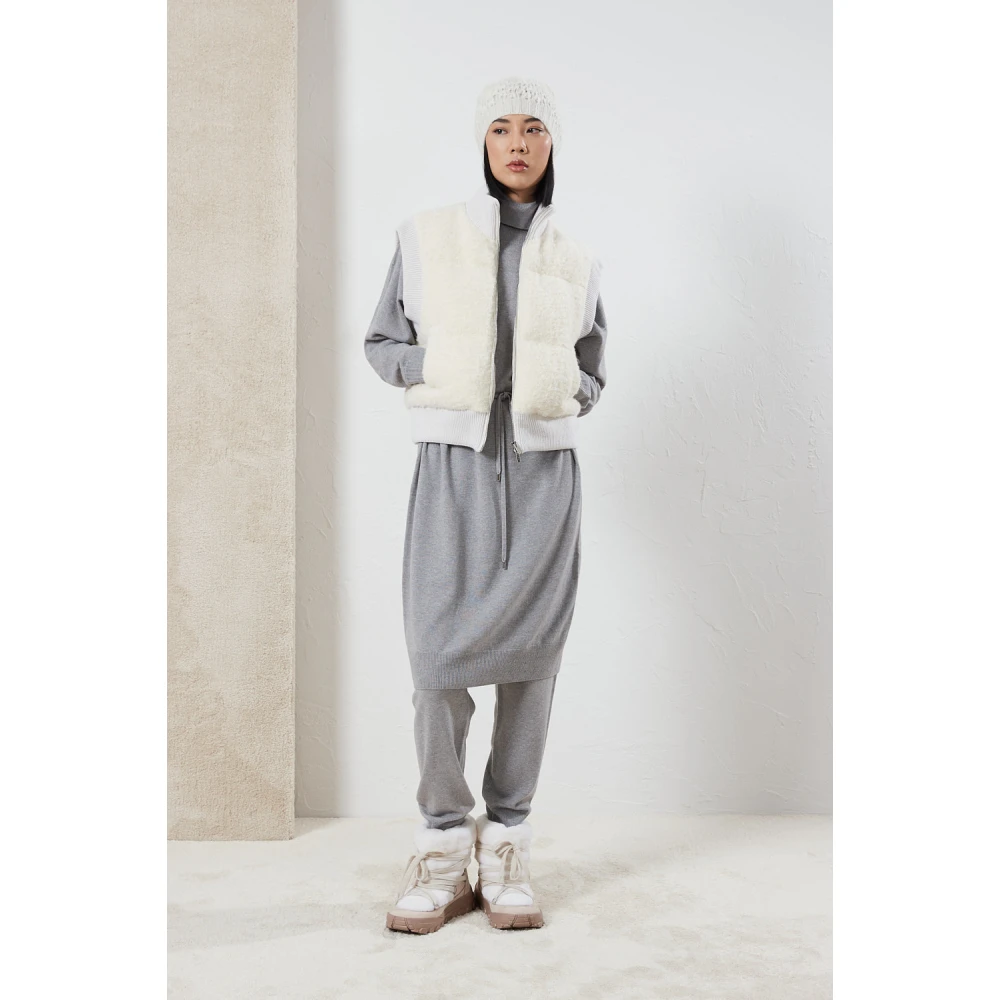 PESERICO Wol zijde en kasjmier joggers Gray Dames