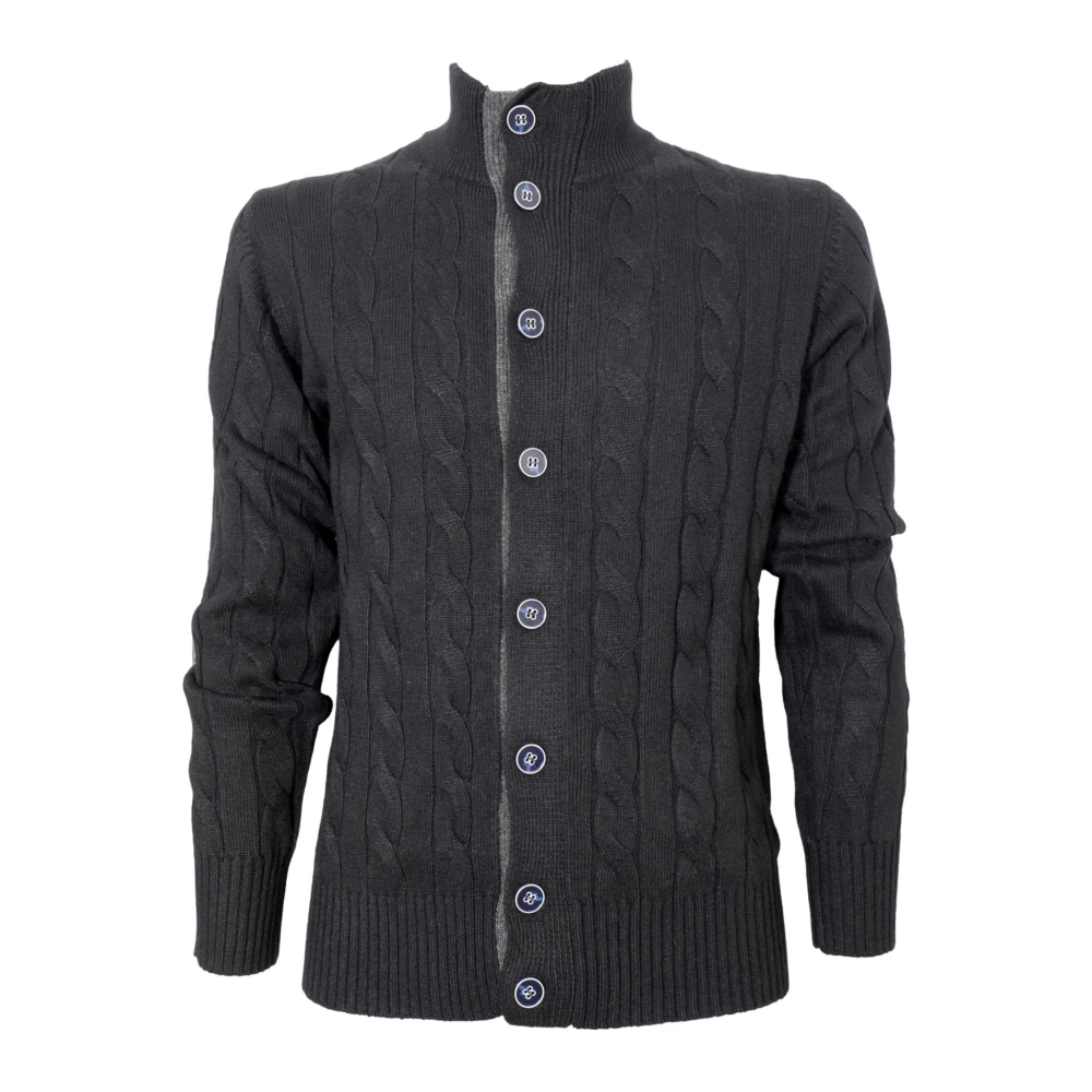 Cashmere Company Zwarte Cashmere en Wol Vest Black Heren