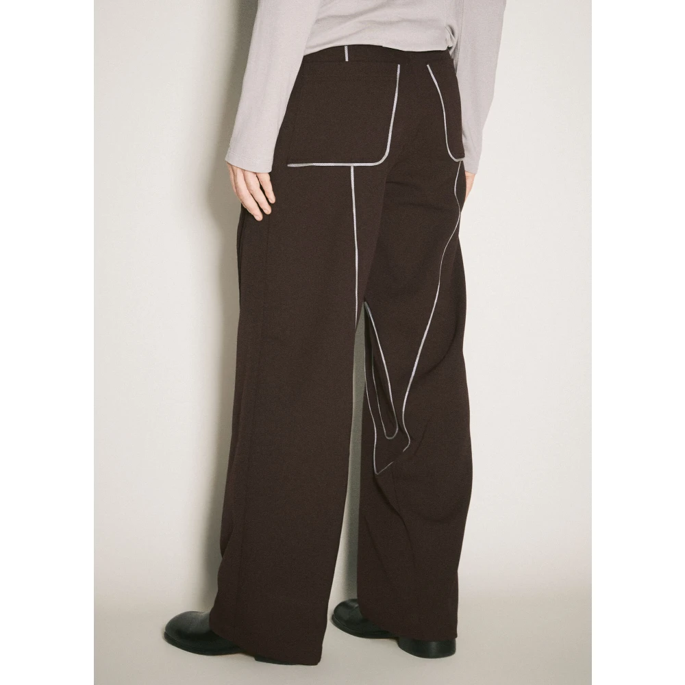 Kiko Kostadinov Stud Embellished Twill Chalice Pants Brown Heren