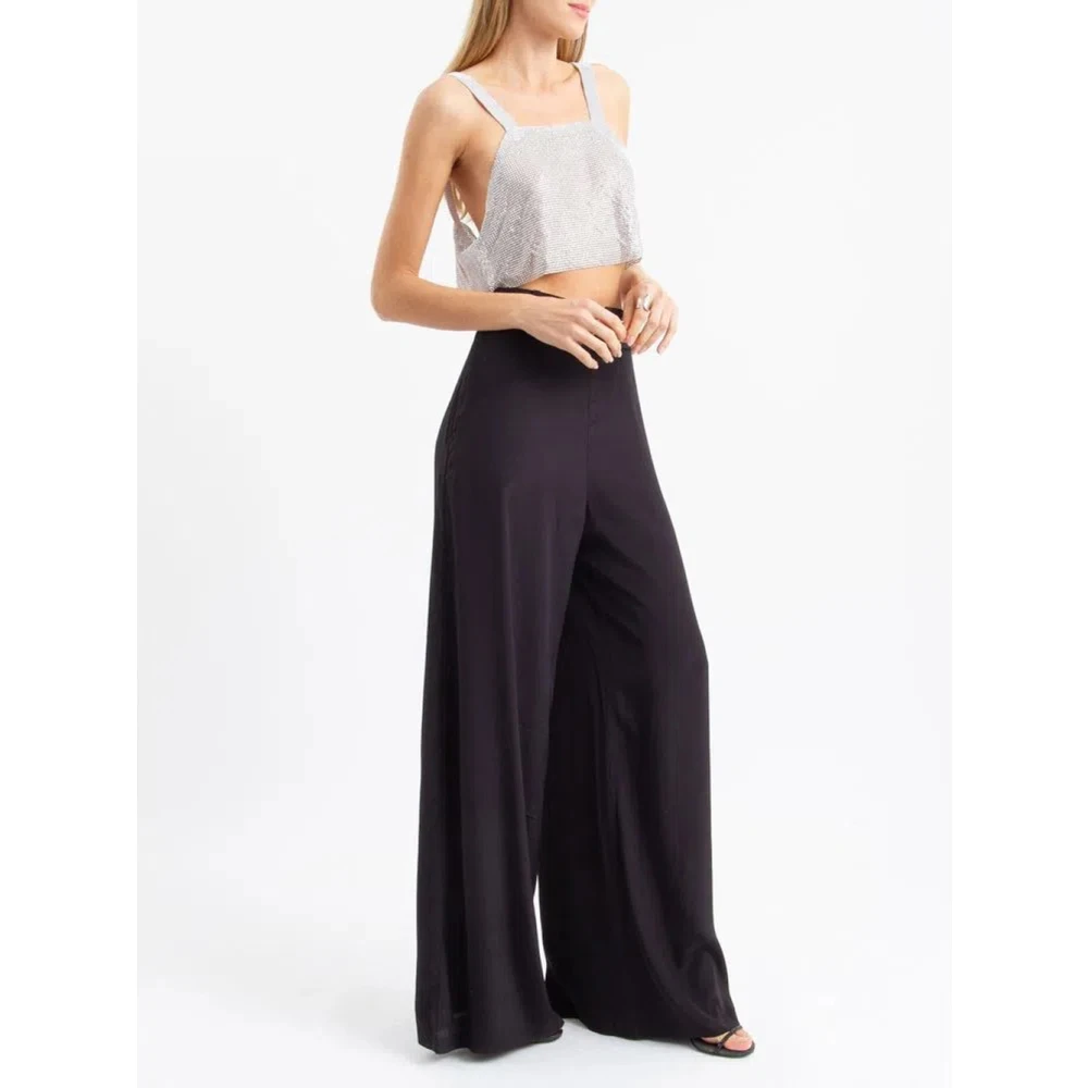 Santa Brands Glitter Bohemian Parisian Cropped Top Gray Dames
