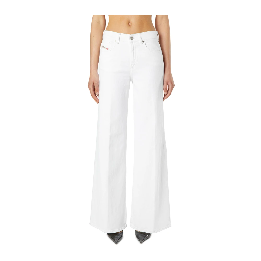 Diesel Women's White Wide Jeans, W24, 1978 D-Akemi