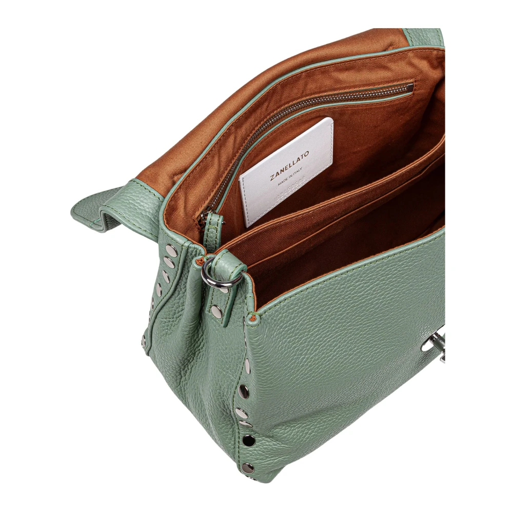 Zanellato Groene leren schoudertas Twist Lock Green Dames