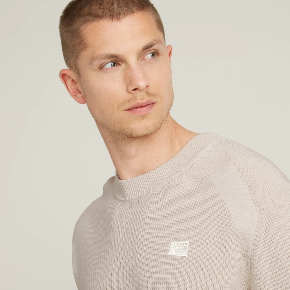 G-Star Gebreide Trui met Patroon Beige Heren