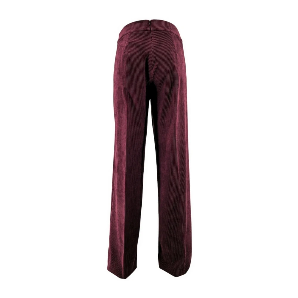 D.Exterior Bordeaux Fluweel Wijde Pijp Broek Red Dames