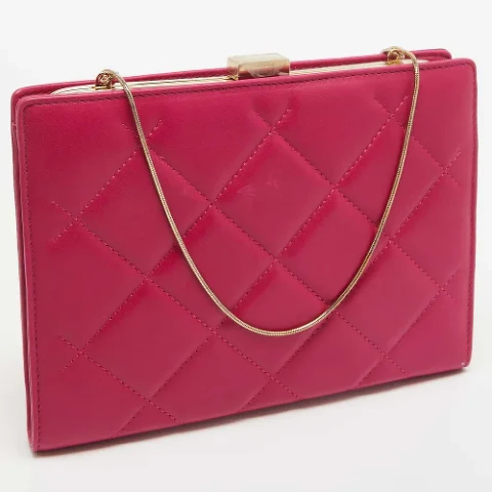 Carolina Herrera Pre-owned Leather clutches Pink Dames