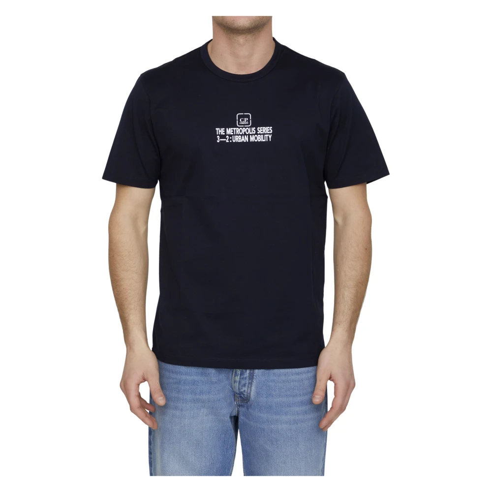 C.P. Company Blauw Grafisch Print T-Shirt voor Heren Blue Heren