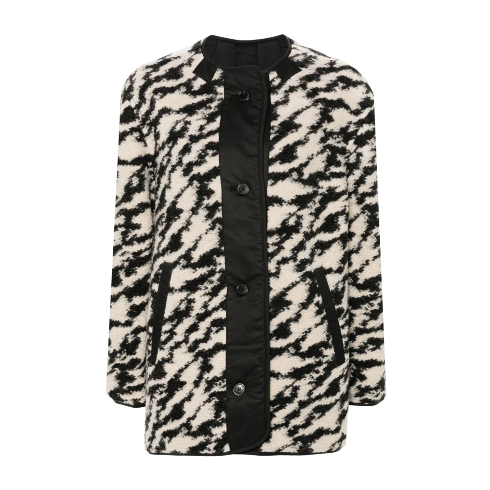 Isabel Marant Étoile Zebra Print Wollen Jas Black Dames