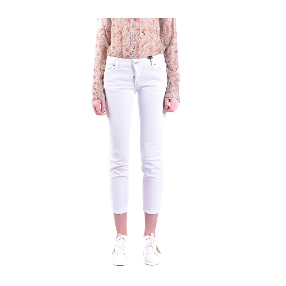 Dsquared2 Skinny Jeans, Högkvalitativt tyg, Stiligt passform White, Dam