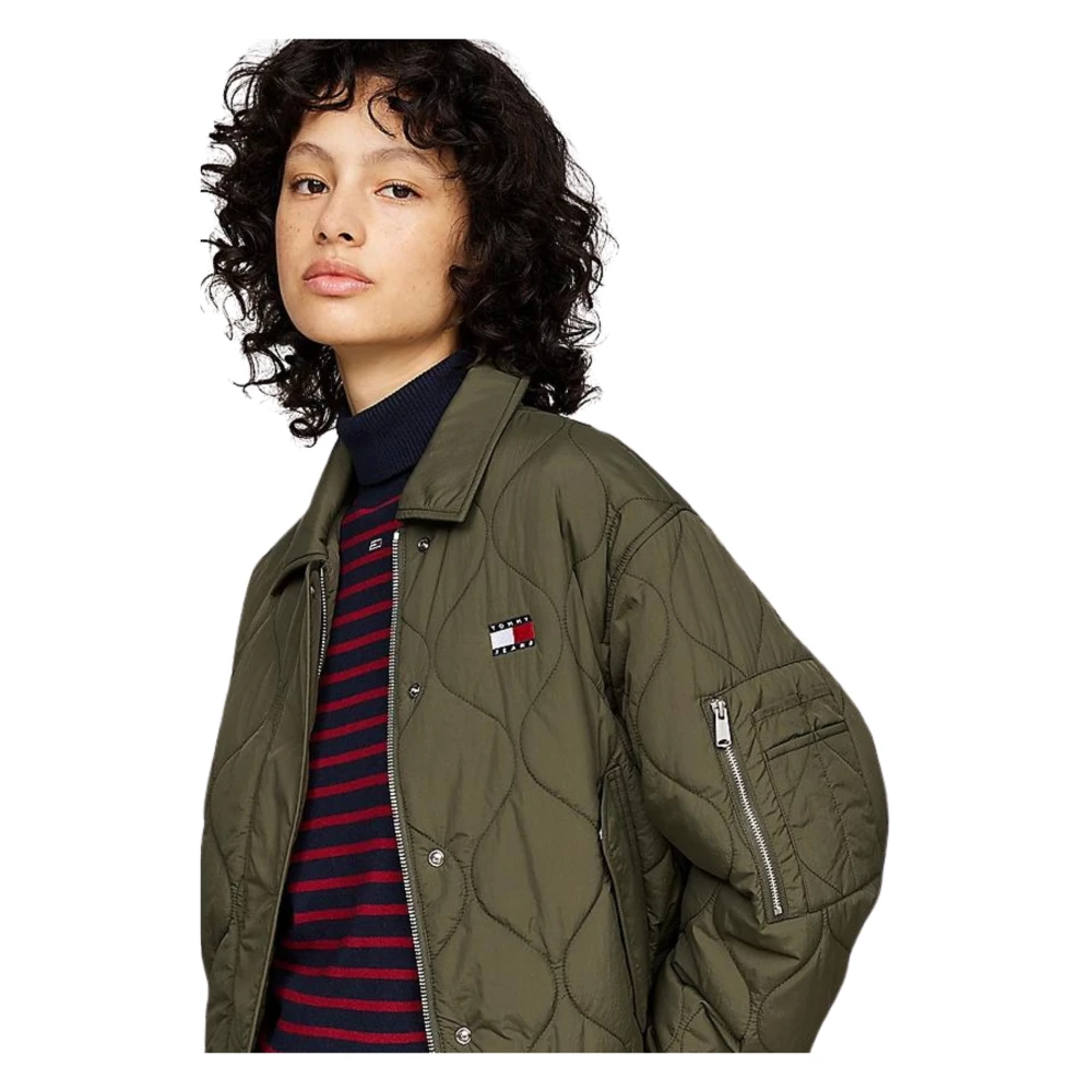 Tommy Hilfiger Waterafstotende Gewatteerde Bomberjack Green Dames