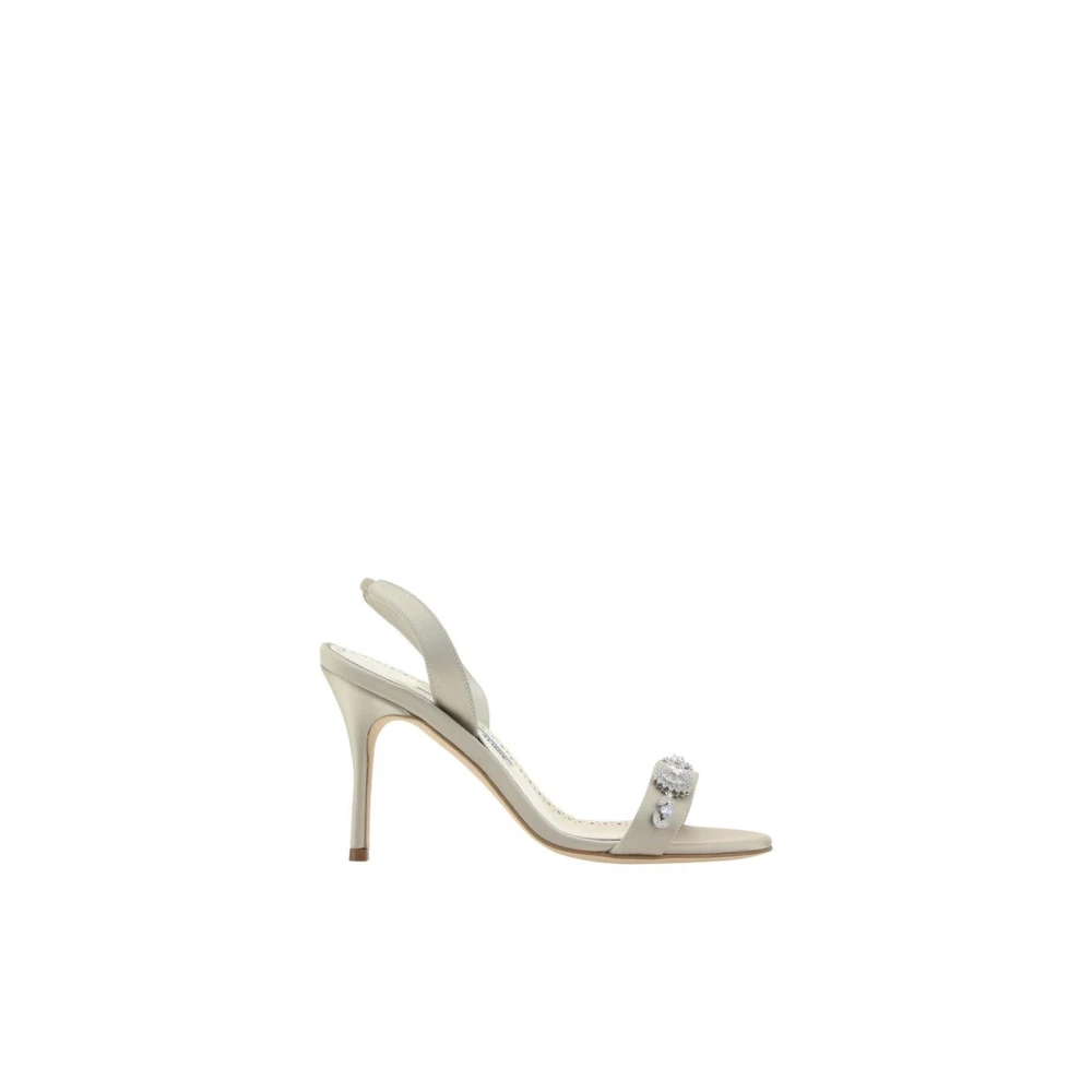 Manolo Blahnik Kristal Beige Pump Slingbacks Beige Dames