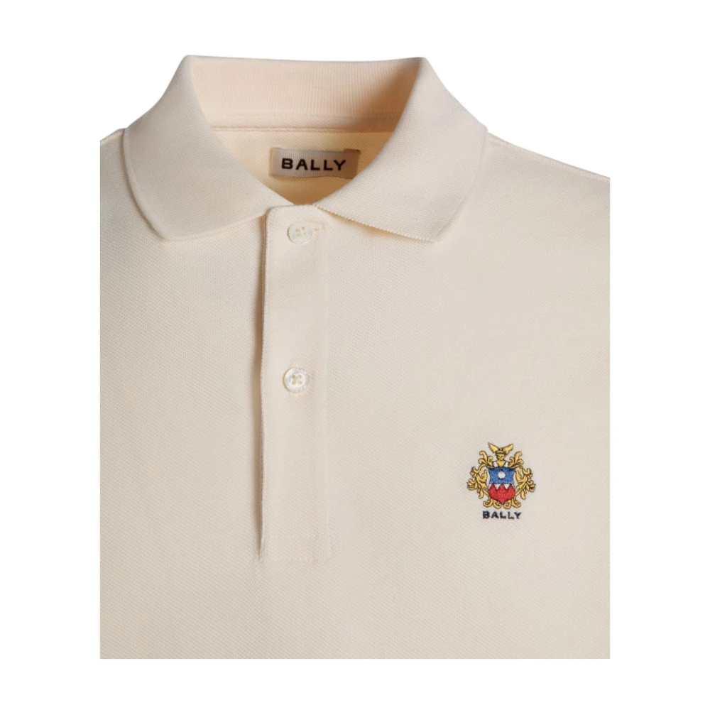 Bally Geborduurd Logo Polo Shirt White Heren