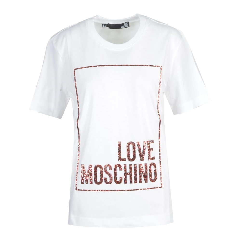 Love Moschino Katoenen T-shirt met Stijlvol Ontwerp White Dames