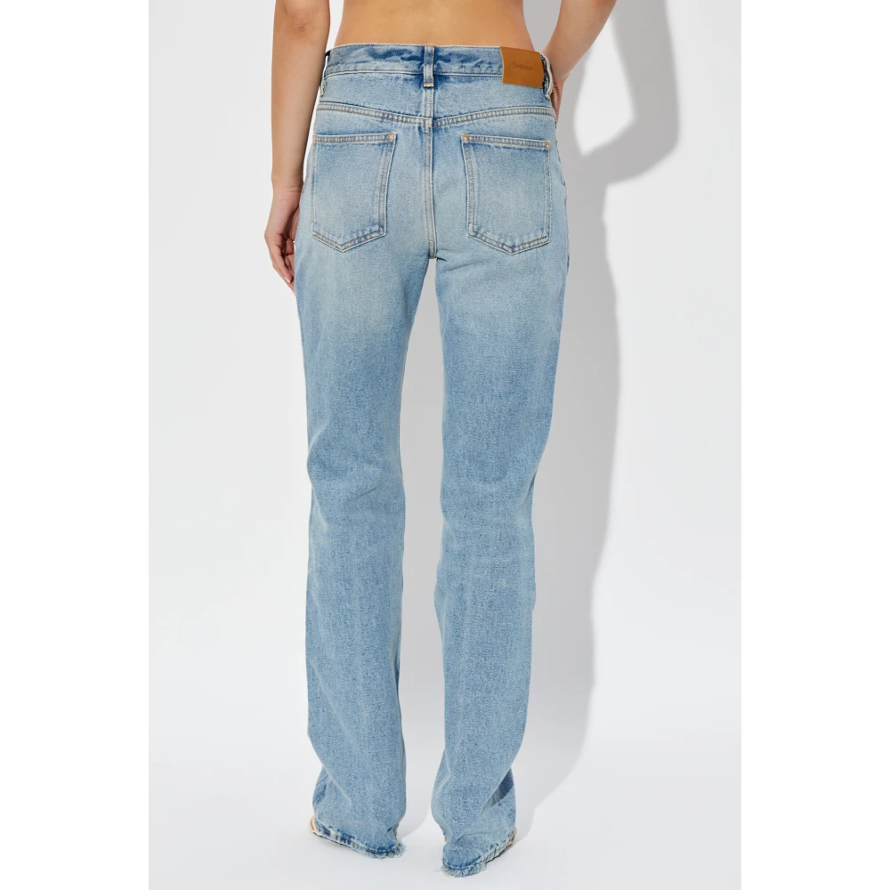 Saint Laurent Jeans met vintage-effect Blue Dames