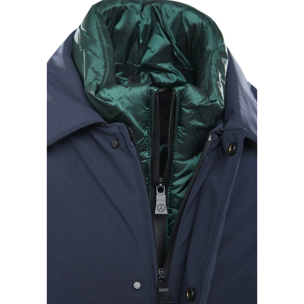 People of Shibuya Trenchcoat van technische stof met overhemdkraag Blue Heren