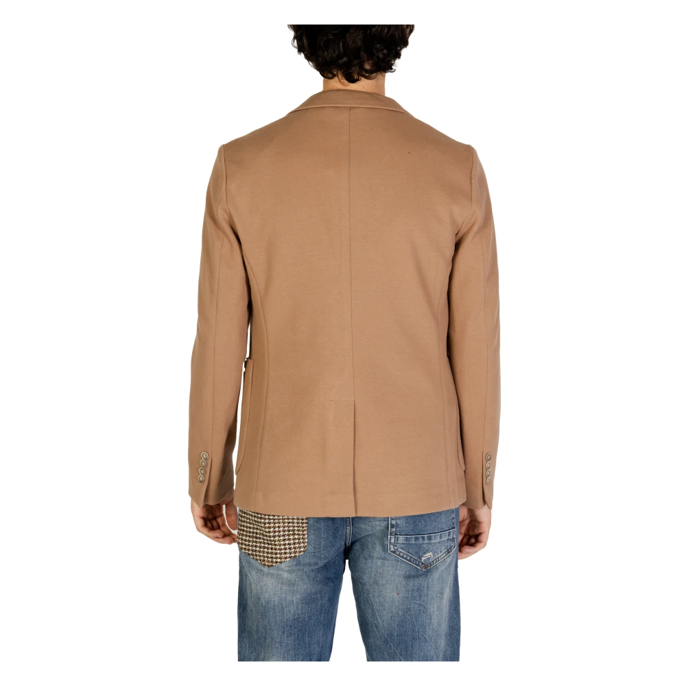 Gianni Lupo Beige Revers Kraag Blazer Herfst Winter Beige Heren