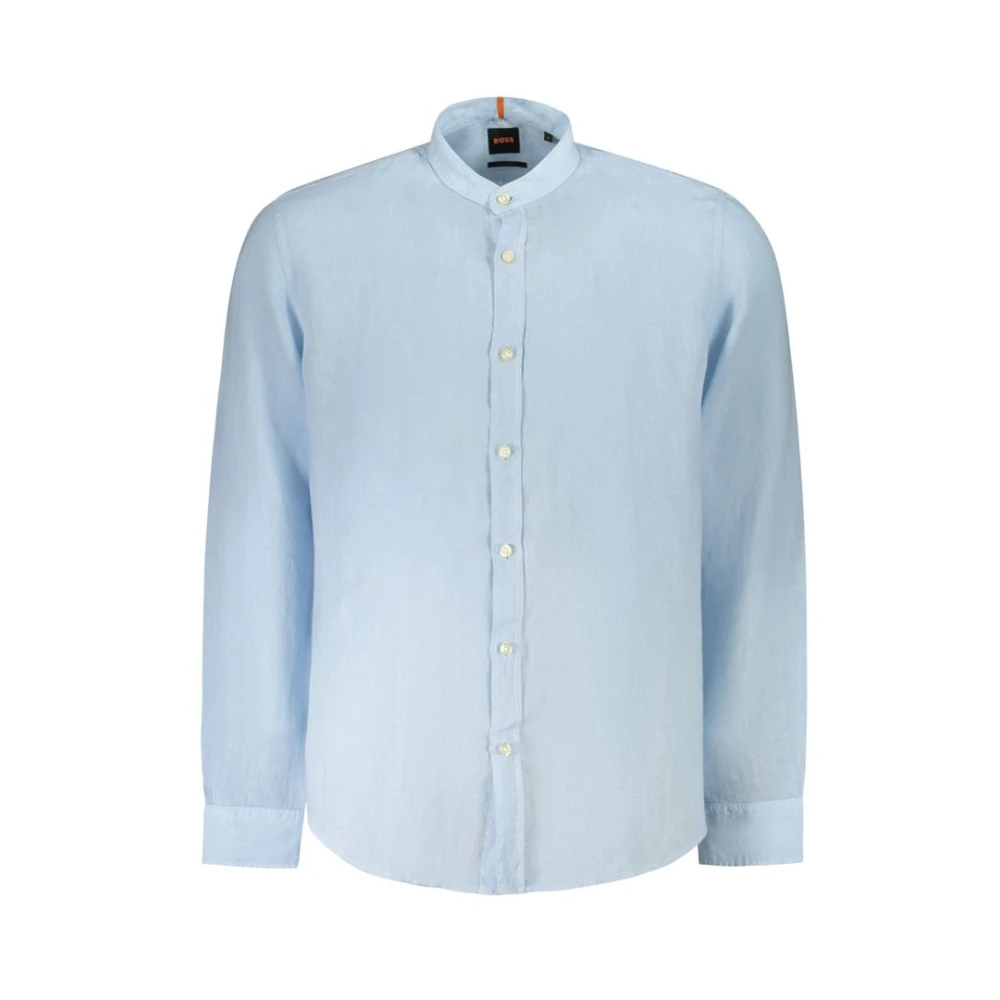 Hugo Boss Lichtblauwe linnen overhemd Blue Heren