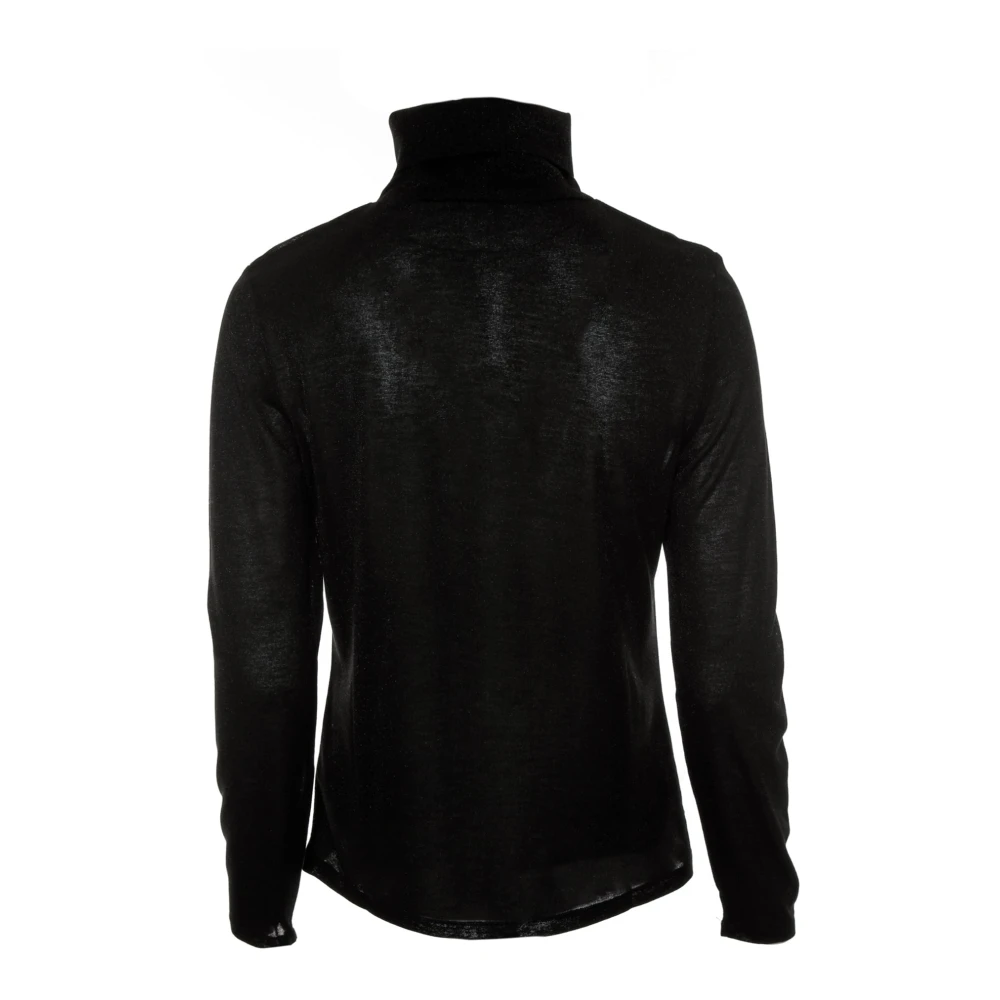 drykorn Semitransparante Slim Fit Coltrui Longsleeve Black Heren